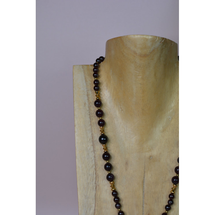 Collier ethnique - Étoile- Grenat