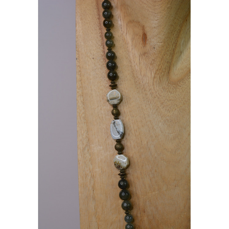 Collection Ethnique -ÉLÉPHANT GM LABRADORITE KAKI