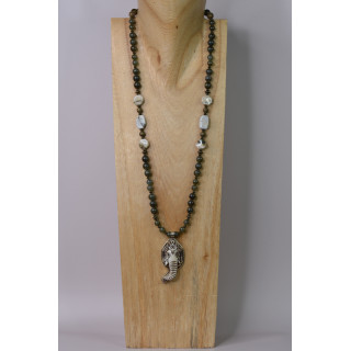 Collection Ethnique -ÉLÉPHANT GM LABRADORITE KAKI