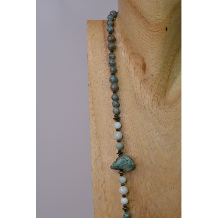 Collection Ethnique - GANESH GM JASPE SERPENT BLEUE ET JADE