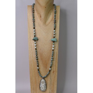Collection Ethnique - GANESH GM JASPE SERPENT BLEUE ET JADE